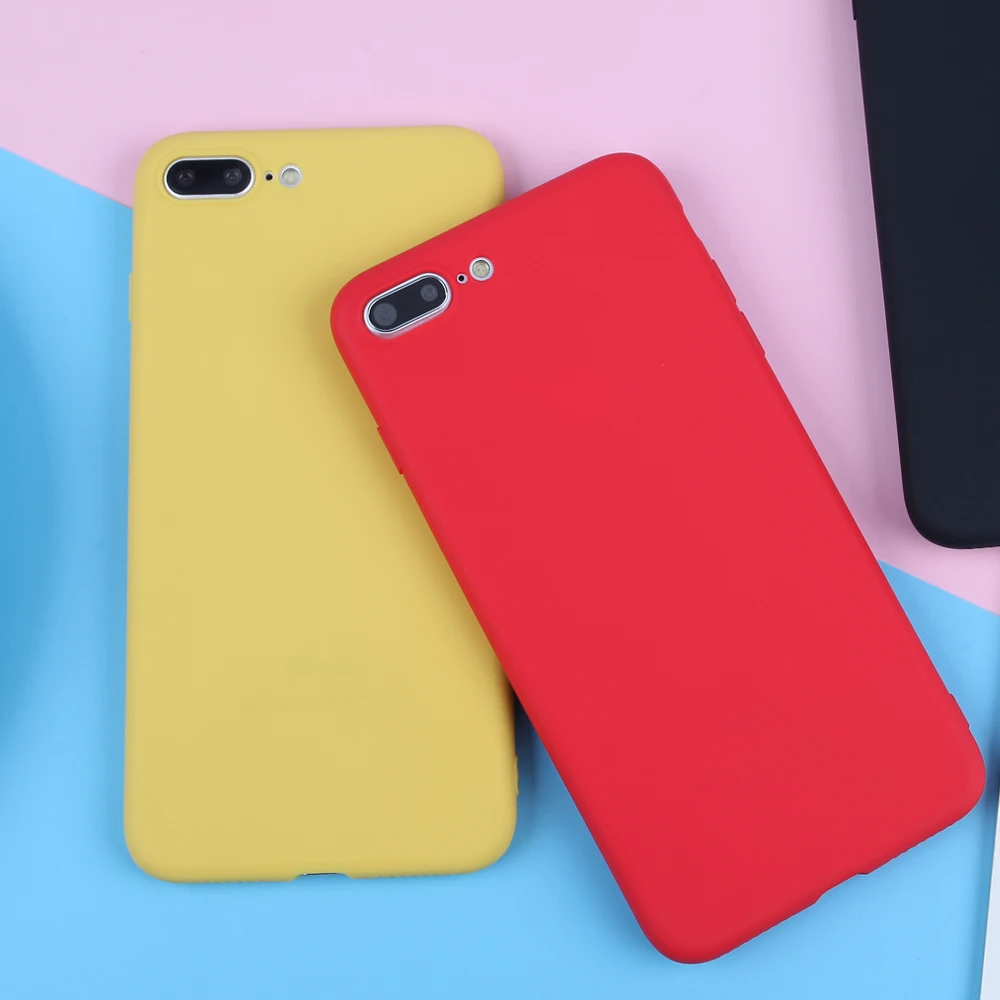 Чехол для iPhone 7 телефона ярких цветов 6 6s 8 X Plus 5 5S SE XR XS Max простой однотонный