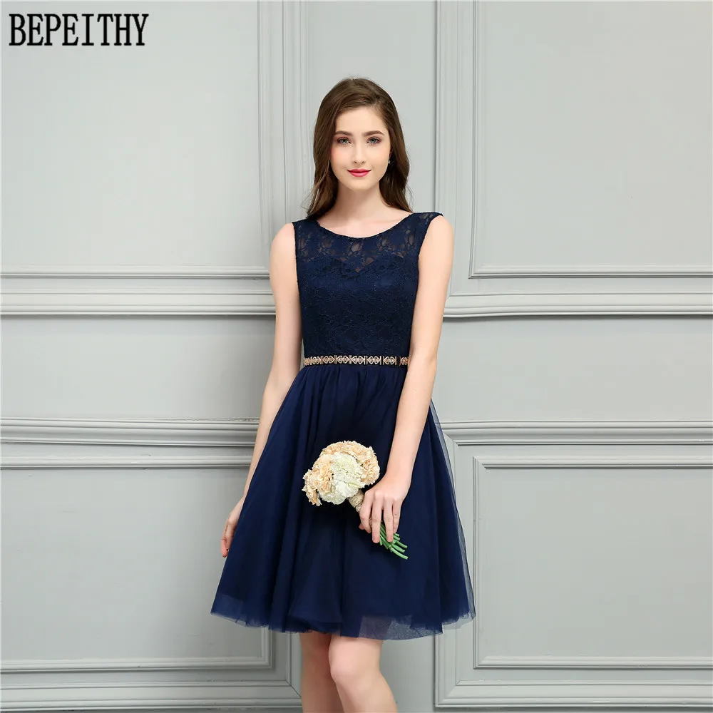 BEPEITHY Новое поступление vestido de festa Longo темно-синее ТРАПЕЦИЕВИДНОЕ(без пояса) Короткое изготовление на заказ платья для выпускного вечера платья подружки невесты