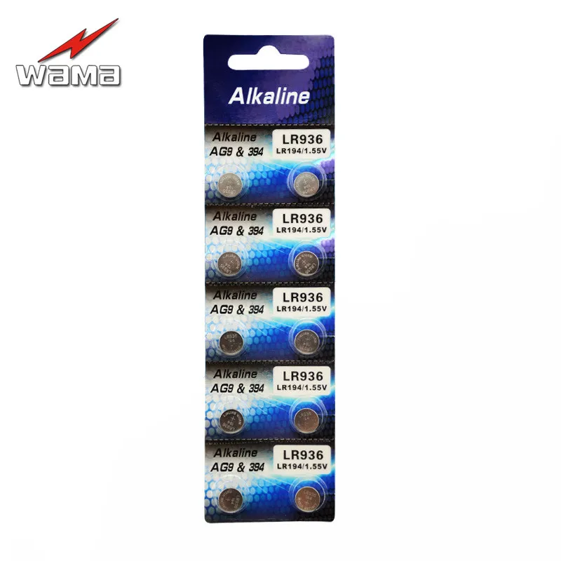 10 шт./лот Wama AG9 1 5 V часы монетные батареи 394 L936 LR45 194 щелочные кнопочные Прямая