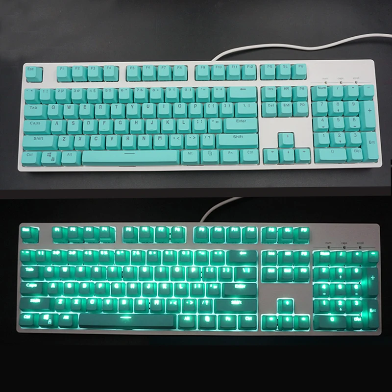 Механическая клавиатура PBT 104 клавиши однотонная с подсветкой для геймеров cs go