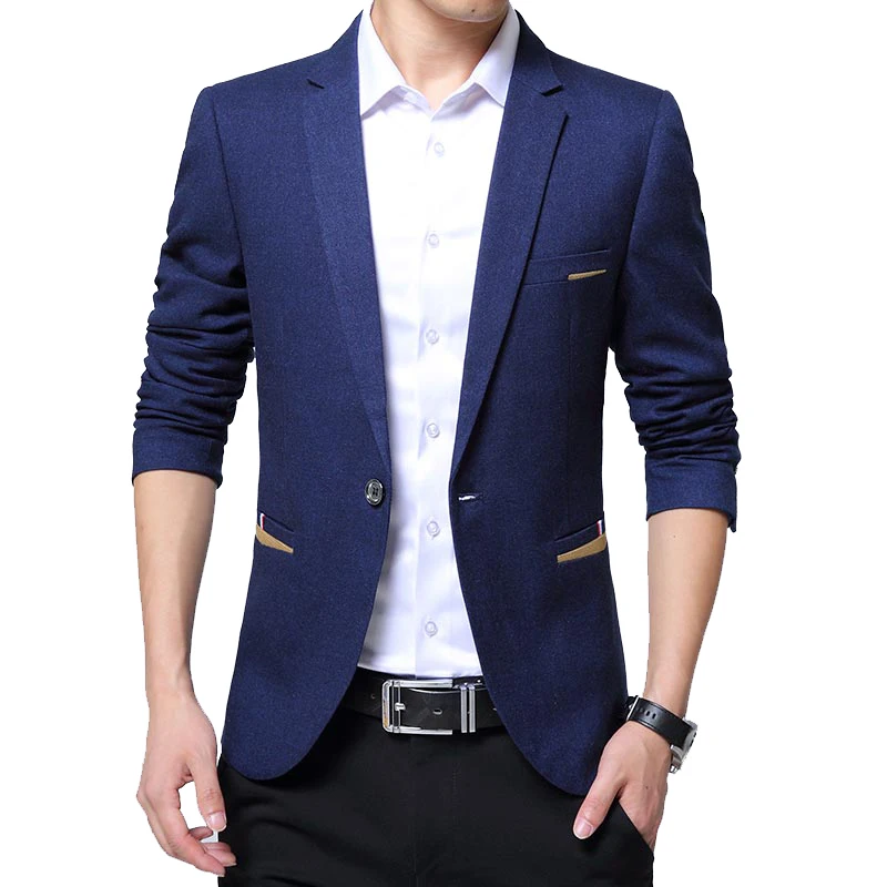 Модный новый мужской повседневный Блейзер Slim Fit Masclulino с зубчатым воротником