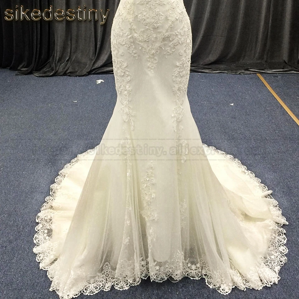 Новое поступление свадебное платье с аппликацией в стиле &quotРусалка&quot Vestido de novia