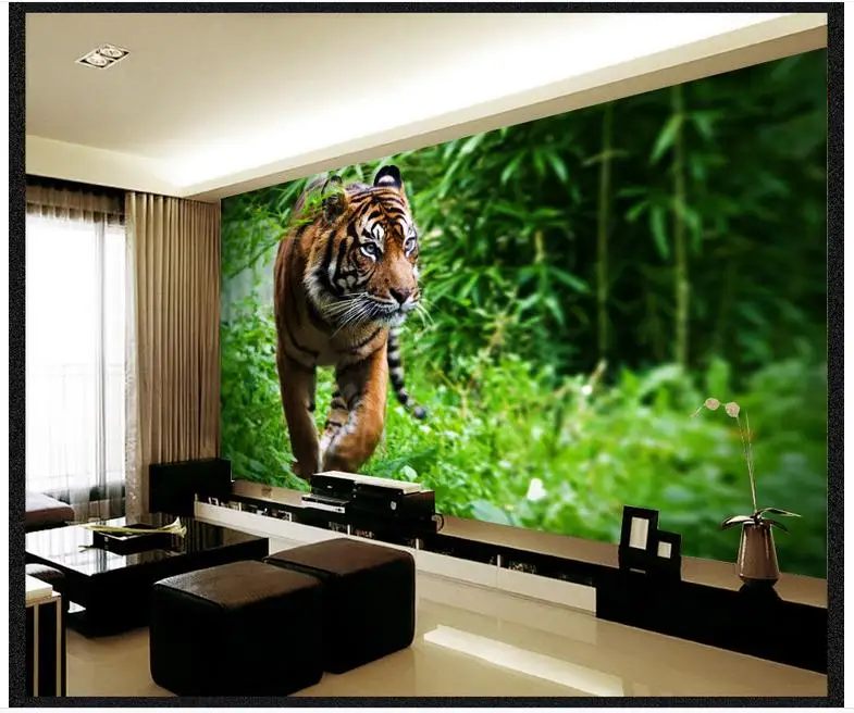 3D фото обои на заказ 3d стена Настенные фотообои Hd 3 d f Тигр фон для гостиной