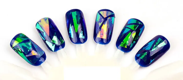 5 шт./лот голографическая блестящая Лазерная Фольга для дизайна ногтей яркие