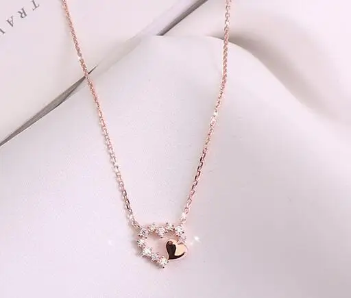 Серебряное ожерелье WANG select Женская цепочка до ключицы кулон в форме сердца новые