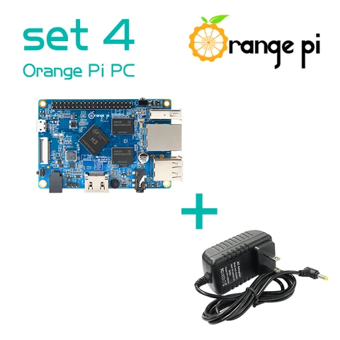 Мини-ПК Orange Pi PC + источник питания 5В 3А, 1 ГБ DDR3 Allwinner H3, один компьютер, работает на Android 4,4, Ubuntu, Debian Image