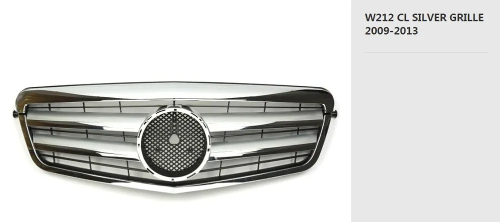 Для Mercedes для Benz E-class W212 2009 2010 2011 2012 2013 с эмблемой глянцевый черный/плоский черный/серебристый/Хромированная передняя гоночная решетка