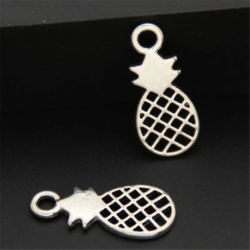 

50pcs Silver Color Pineapple Charms Pendant Fruit Jewelry Diy Bracelet Necklace A2471