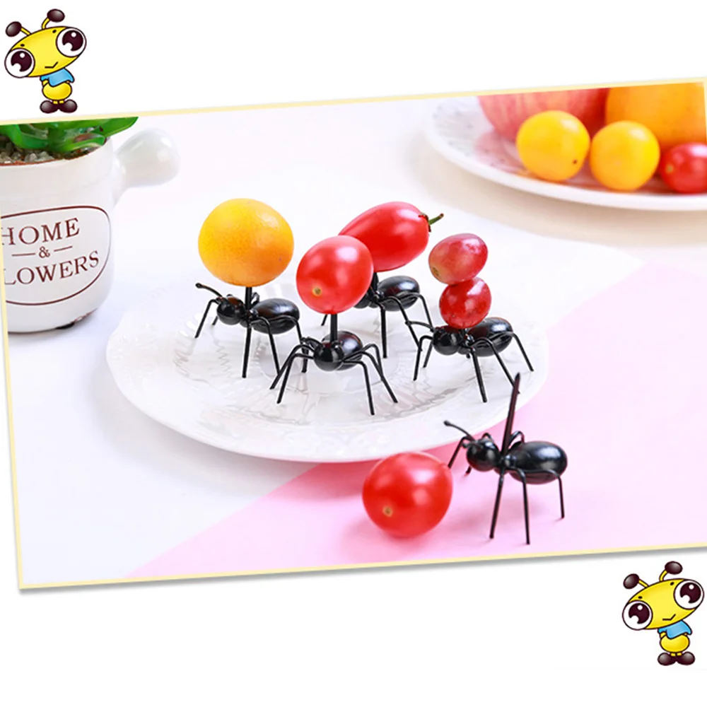 12 штук DIY mini Cos вилка для фруктов и муравьев пластиковая декоративная кухонная