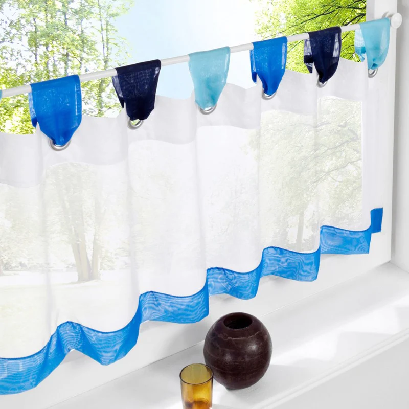 

Blue kitchen curtains short cafe curtains for kitchen small coffee modern decorative kitchen curtains door short window curtain