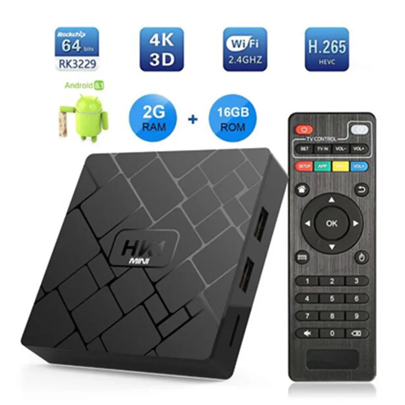 KuWfi Android 8 1 Smart ТВ коробка RK3229 2G/16G HDMI2.0 Декодер каналов кабельного телевидения 4 K 3D