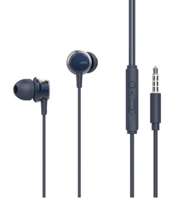 Blue UiiSii HM9 Проводные шумоподавляющие динамические музыкальные наушники с тяжелыми басами металлические наушники-вкладыши с микрофоном для iphone Xiaomi samsung - Цвет: Blue