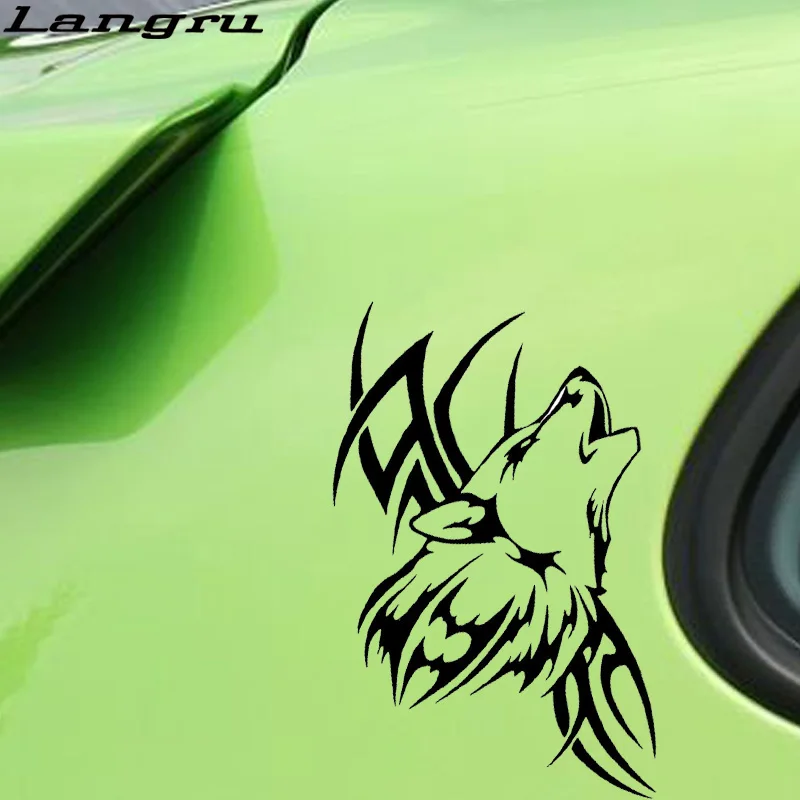 Langru тату волк Автомобиль Мотоцикл кузов Животные наклейки виниловые Стайлинг