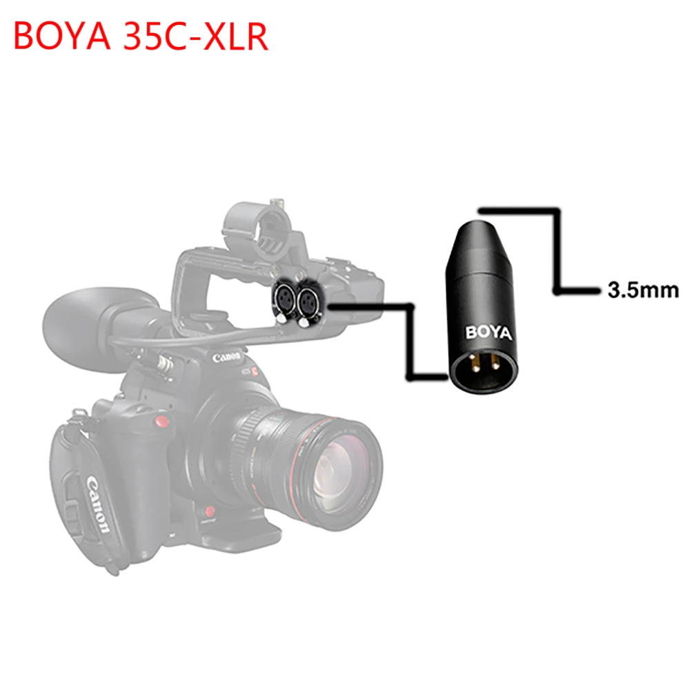 BOYA 35C-XLR 3 5 мм мини-разъем для штатива адаптер микрофона аксессуары позолоченный