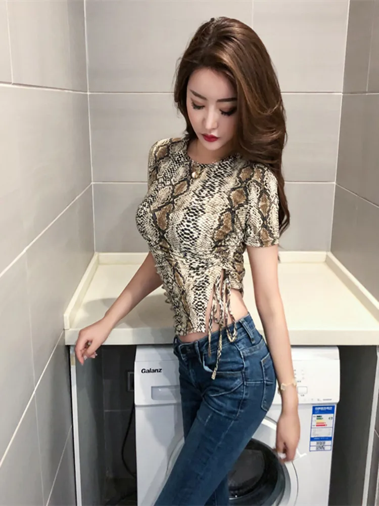 Женская Кружевная футболка с коротким рукавом летняя пикантная из