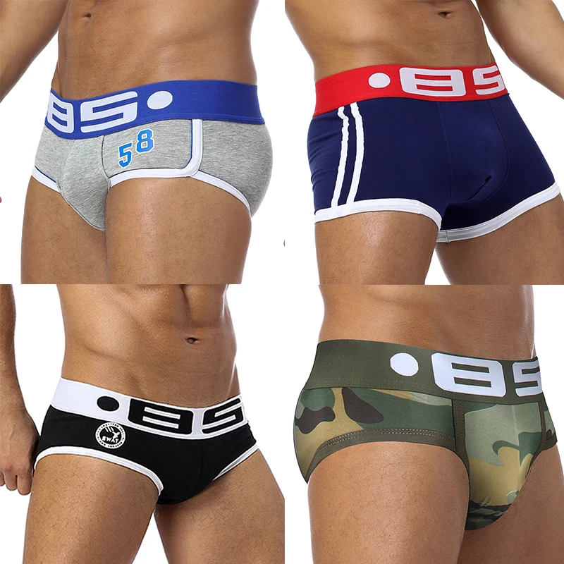 Бренд BS мужские сексуальные трусы брифы мужское нижнее белье Calzoncillos Hombre Slip Ropa