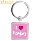 Модный брендовый брелок TAFREE 2017 для хоккея, спорта, надпись Я люблю моего хоккейного игрока, квадратный брелок с подвесками для ежедневного использования, бижутерия NW513
