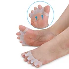 10 шт. = 5 пар, силиконовый гелевый корректор пальцев ног для женщин, вальгусный выпрямитель большого пальца стопы, инструмент для ухода за ногами, снятия боли в бурсите, сепаратор пальцев ног