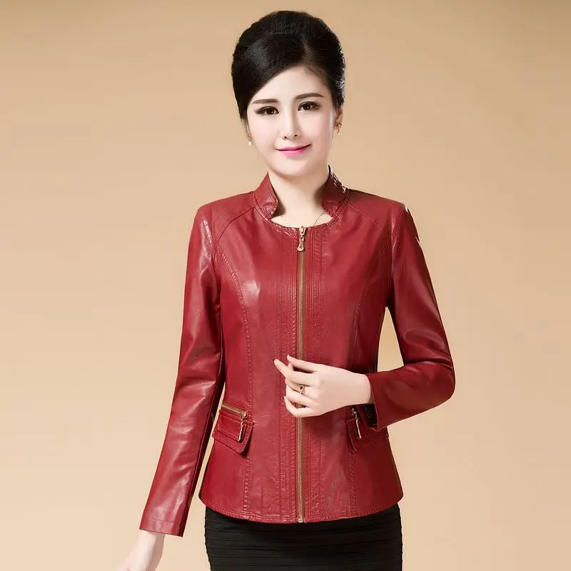 Новинка 2018 Брендовая женская короткая потертая куртка из искусственной кожи