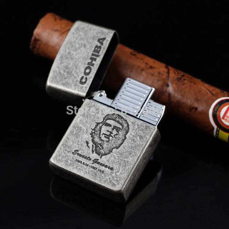 COHIBA зажигалка 2 Факел пламени Металл ветрозащитная Зажигалка мощная газовая с