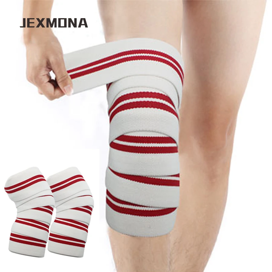 Powerlifting knee bandage weightlifting compression sleeves sports leg calf wraps gym fitness squats training straps | Спорт и