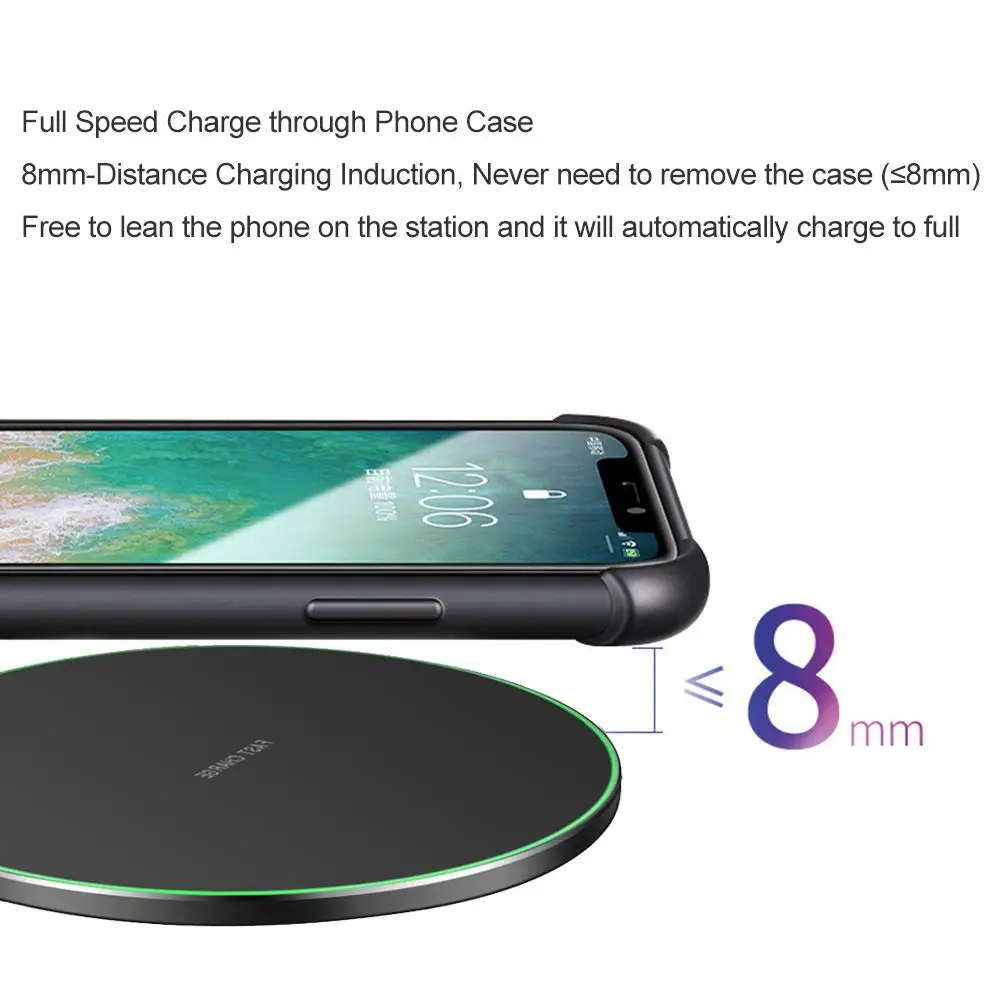 NTONPOWER Qi быстрая Беспроводная зарядка для Samsung Xiaomi Huawei 10 Вт умная Быстрая зарядка Беспроводная зарядка для iPhone 8 X XR XS Max