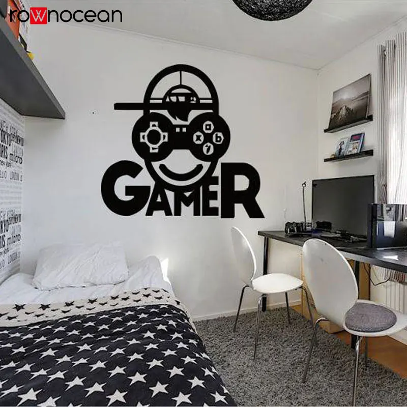 Наклейка на стену Gamer видеоигры настенный игровой стикер XBox контроллер загрузки