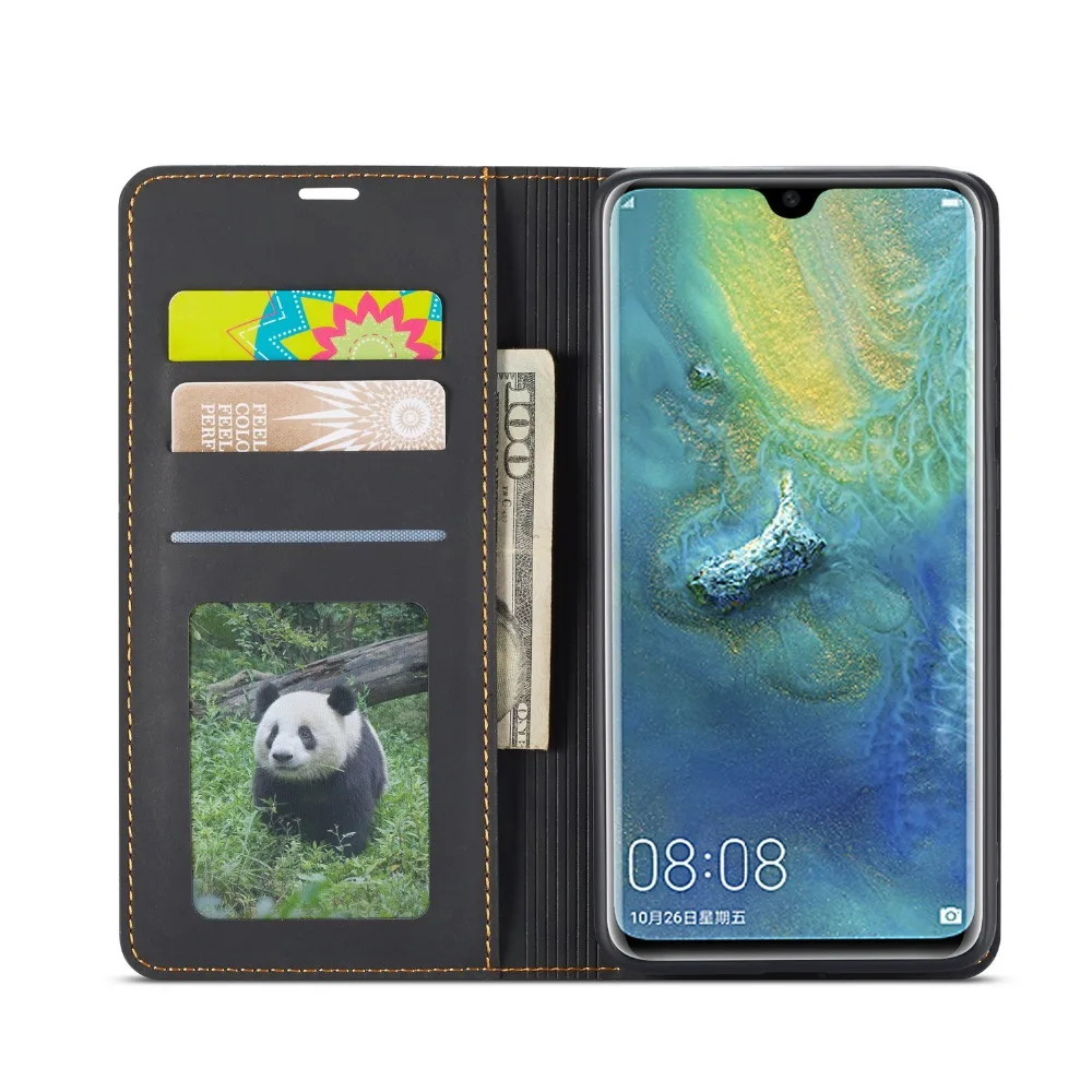 Кожаный чехол кошелек для Huawei P20 Mate 20 Lite Pro держатель карт флип кейс силиконовый