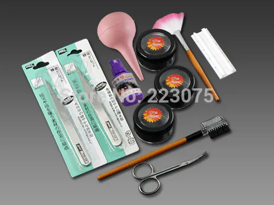 

Hot 10Pcs False Eyelashes Eyelash Extension Glue Clip Brush Set Kit Eyelash Tools