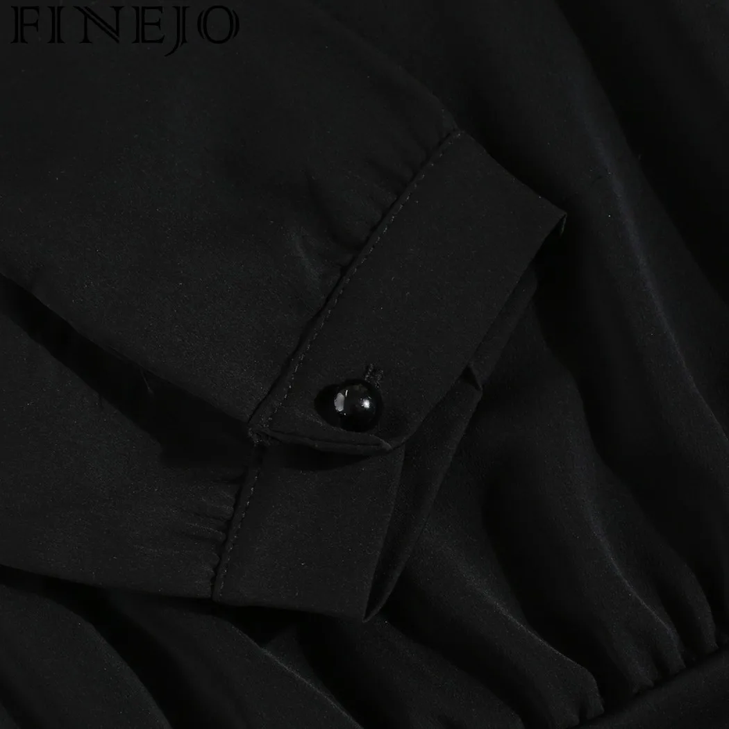 FINEJO Новая модная женская блузка с длинными рукавами и бретельками открытыми