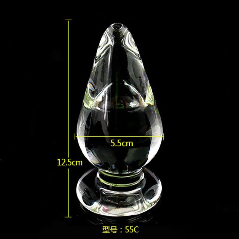 55mm transparent glass anal plug dildo anus dilator expander butt plugs large big buttplug ass sex toys for woman | Красота и