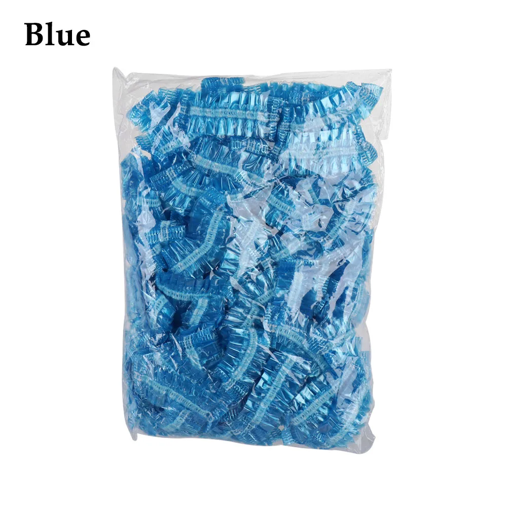 Blue ear Cover 100 шт Одноразовые гостиничные Одноразовые эластичные душевые банные колпачки для волос для салона ванной шапочки для волос для бровей Волосы Татуировки Инструменты для укладки - Цвет: Blue ear Cover