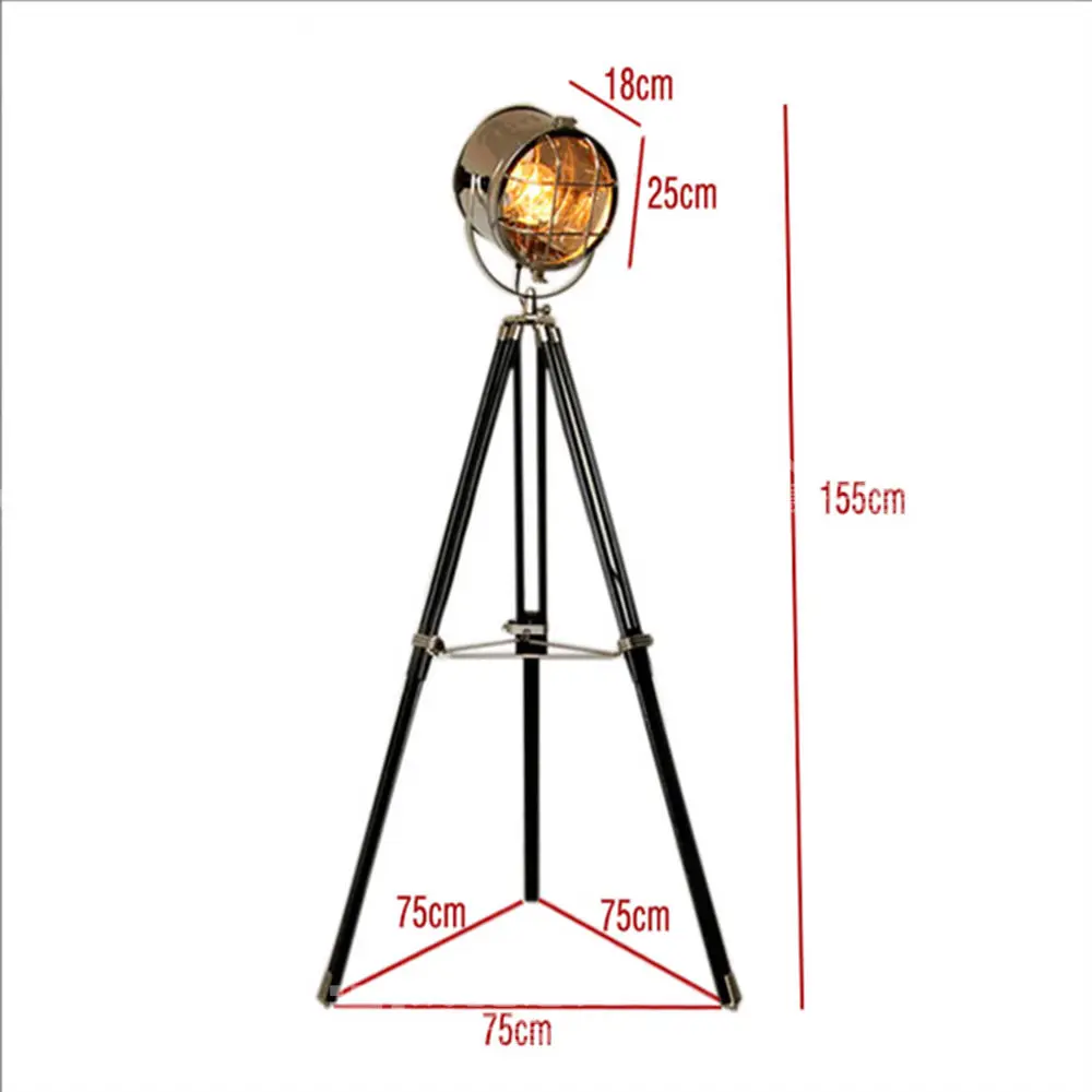 Скандинавский Лофт промышленная винтажная Напольная Лампа для штатива Ретро