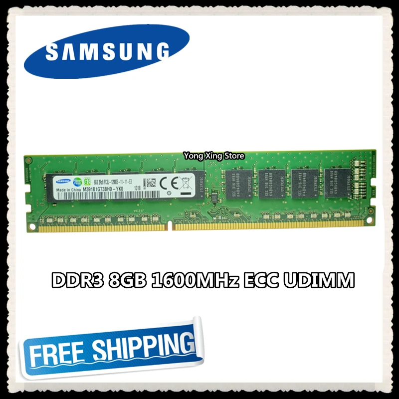 Samsung DDR3 8GB 16GB server memory 1600MHz Pure ECC UDIMM 2RX8 8G PC3L-12800E 1.35V workstation RAM 12800 Unbuffered | Компьютеры и
