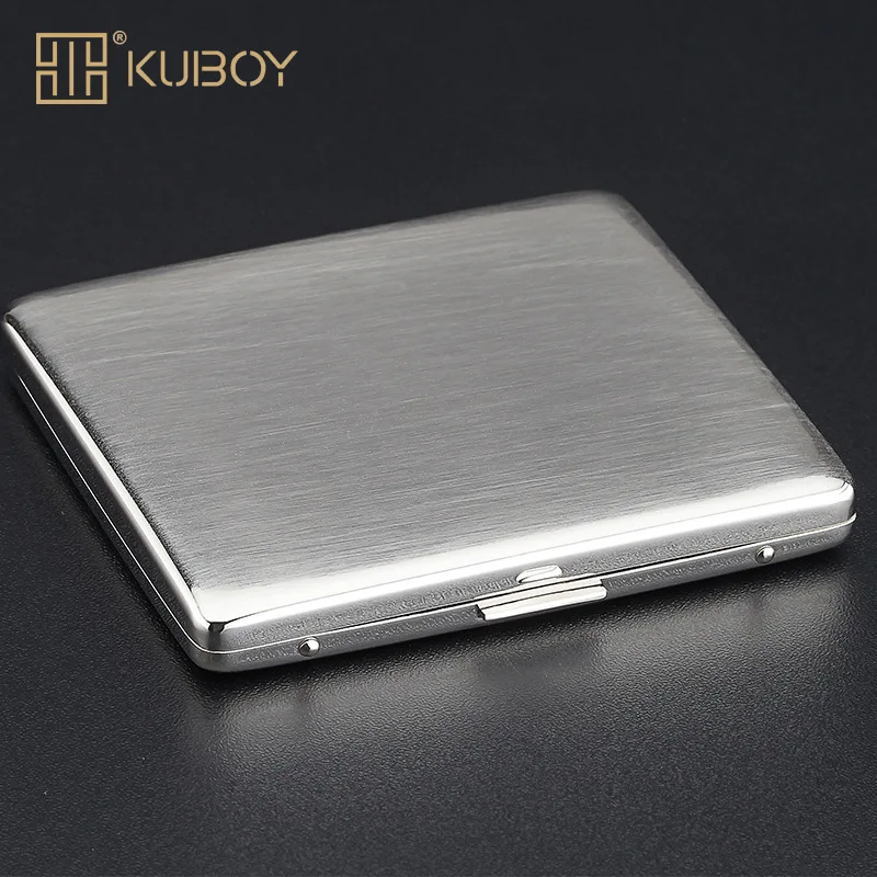 Роскошные 9 шт. сигарет Нержавеющая сталь портсигар тонкий 13 мм Провода рисунок