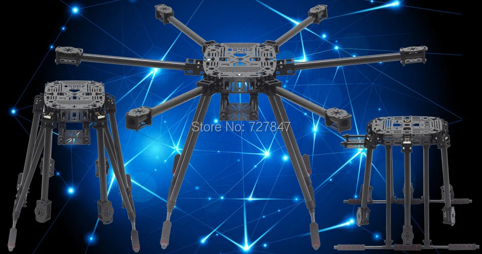 ZD850 полный карбоновый ZD 850 гекса-роторная Рама складной рычаг комплект рамы для гексакоптера с неплавным шасси для FPV