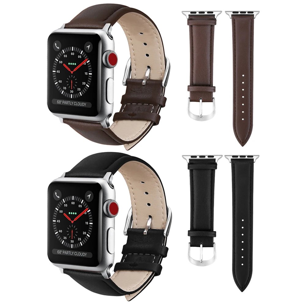 Apple Watch кожаный ремешок с черным пояском браслет кожаный ремешок 38 мм, 42 мм, iwatch, версия 3/2/1 серии