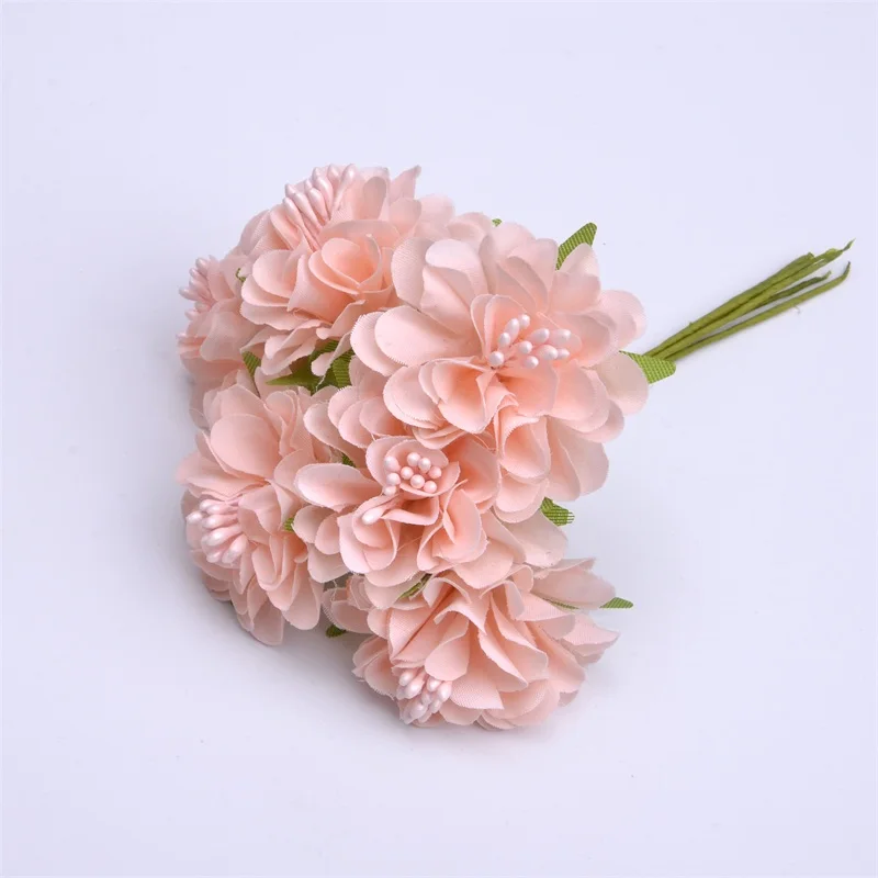 60 шт./лот шелк искусственный Цветы Мини букет из роз для свадьбы домашние