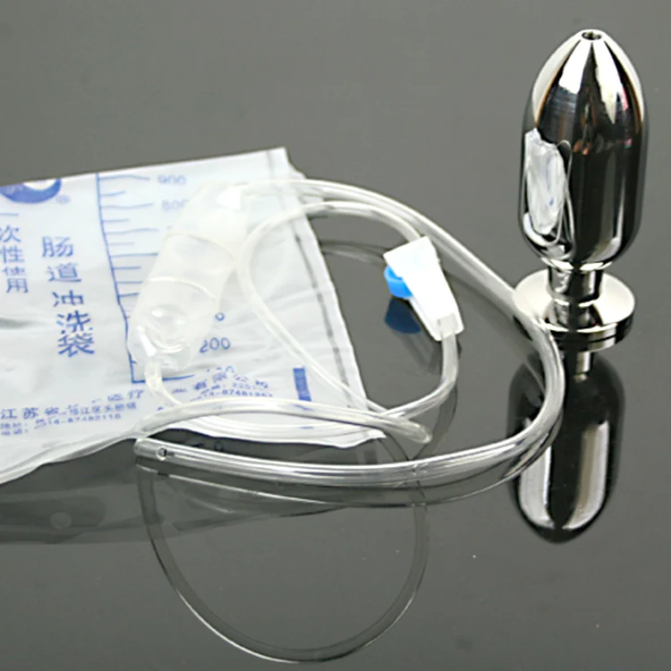 Анальная пробка из настоящей нержавеющей стали с промывкой сумка для клизмы