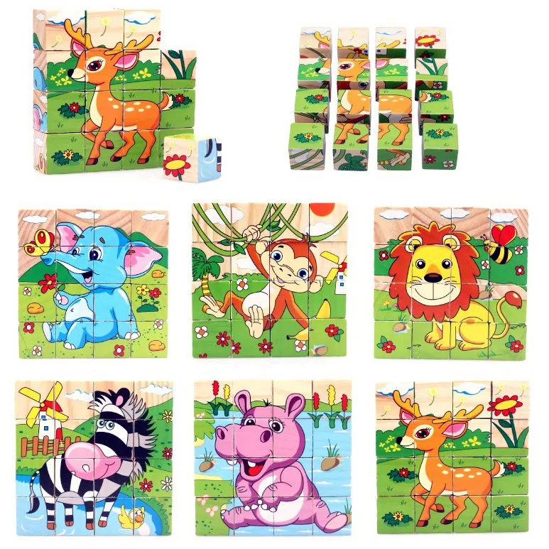 Обучающие деревянные игрушки Chanycore для малышей 6 картин пазл с изображением лица