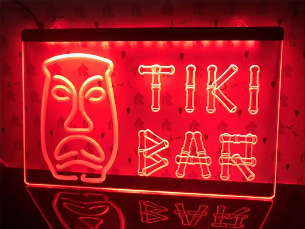 I552 tiki бамбуковая маска со светодиодной подсветильник кой|Таблички и знаки| |