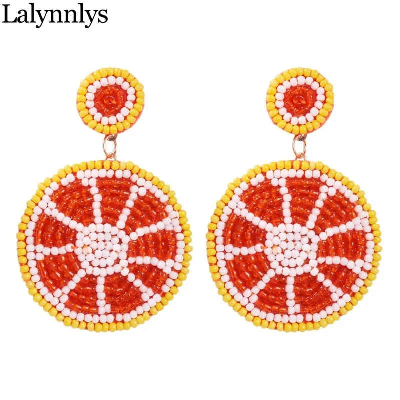 Lalynnlys Cute Cherry Watermelon Pineapple Drop Earrings New Fashion Rhinestone Fruit Dangle Earrings Ear Accessories Hot E60491