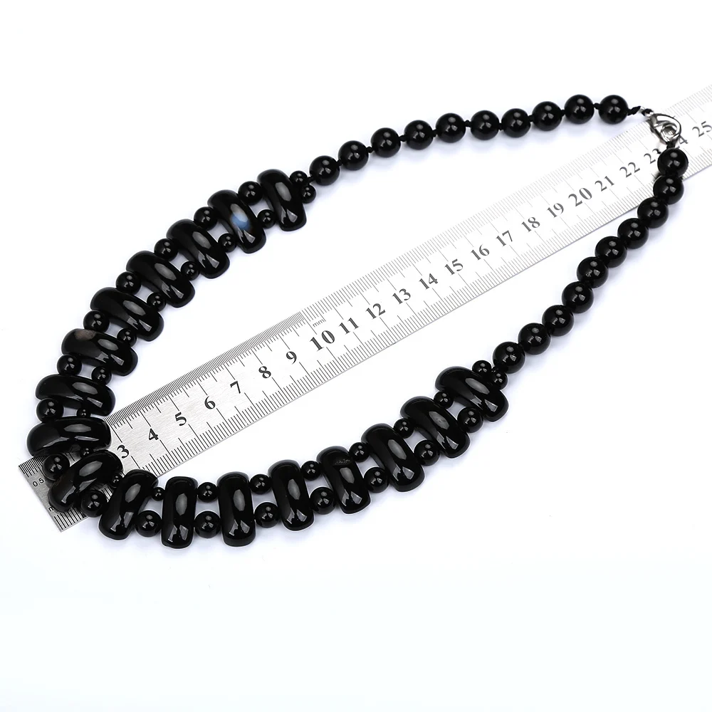 Yumten Black Agate Necklace Crystal Fashion Women Bead Chain Popular Classic Pendant Exquisite Handmade Jewelry Wholesale 5 PCS | Украшения