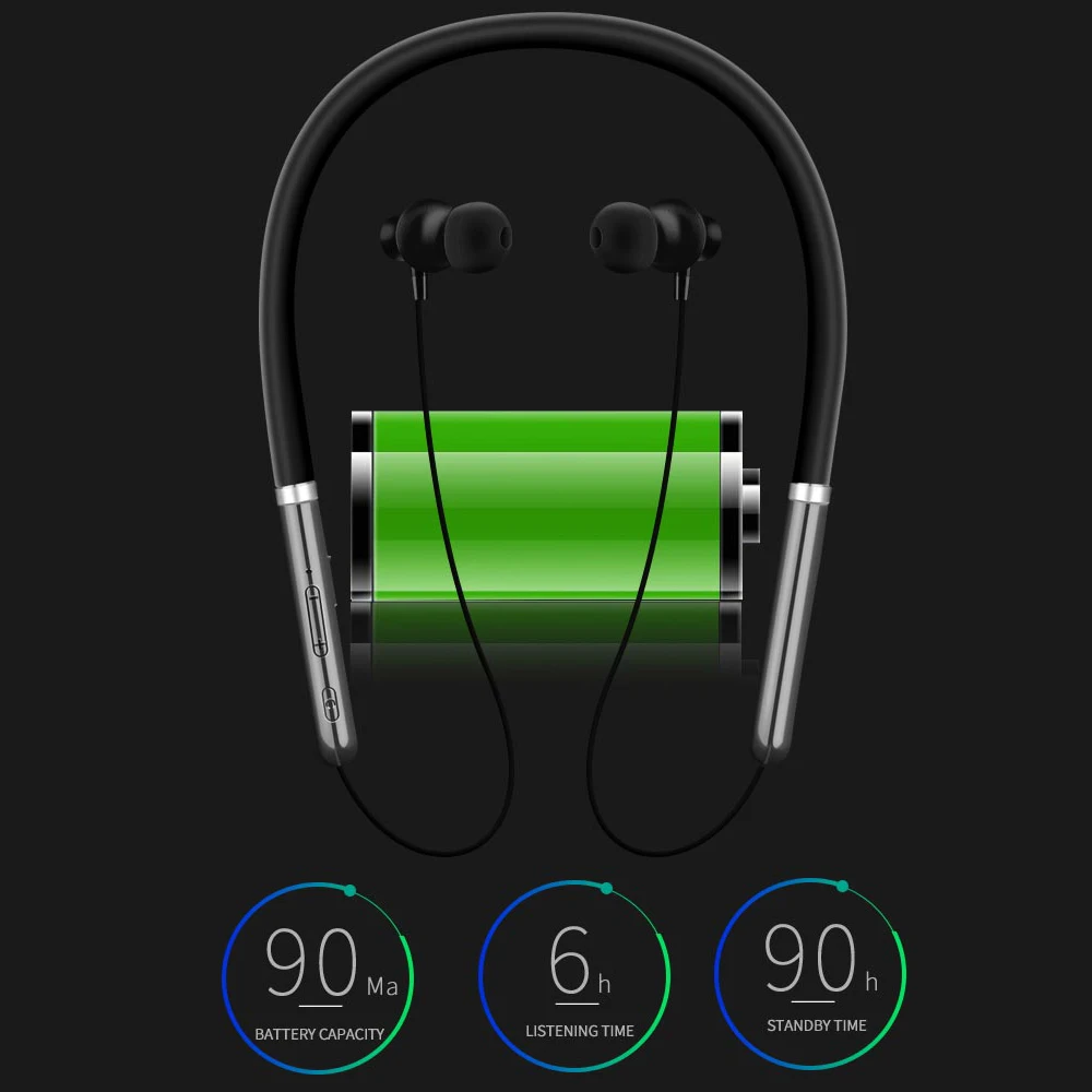 Беспроводные наушники Orunjo Q30 bluetooth гарнитура с шумоподавлением шейные спортивные