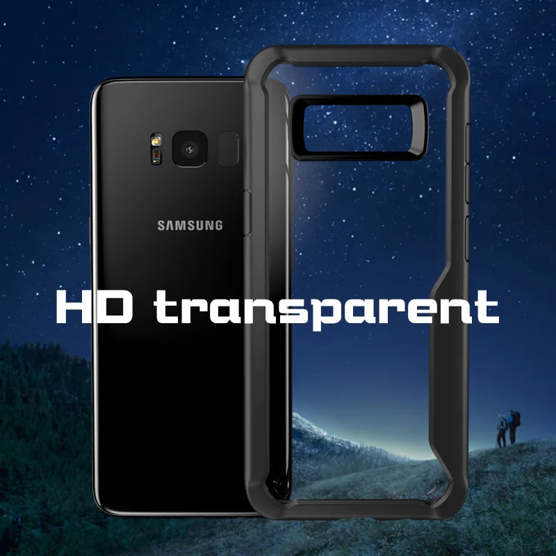Для samsung Galaxy S8 случае Роскошные HD прозрачный PC задняя крышка w/Soft ТПУ Рамка Тонкий