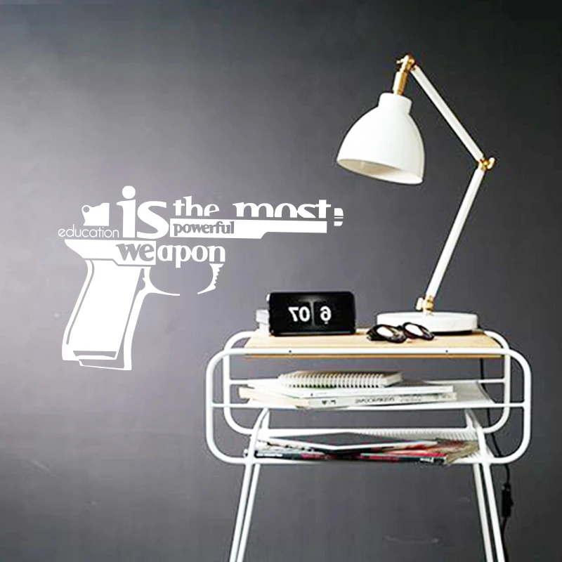 Художественный дизайн Виниловая наклейка на стену образование-самое мощное