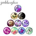 Модные красивые цветы, 10 шт., 12 мм18 мм20 мм25 мм, круглые стеклянные фото Кабошоны, демонстрация плоской задней части, фурнитура для изготовления ZB0482