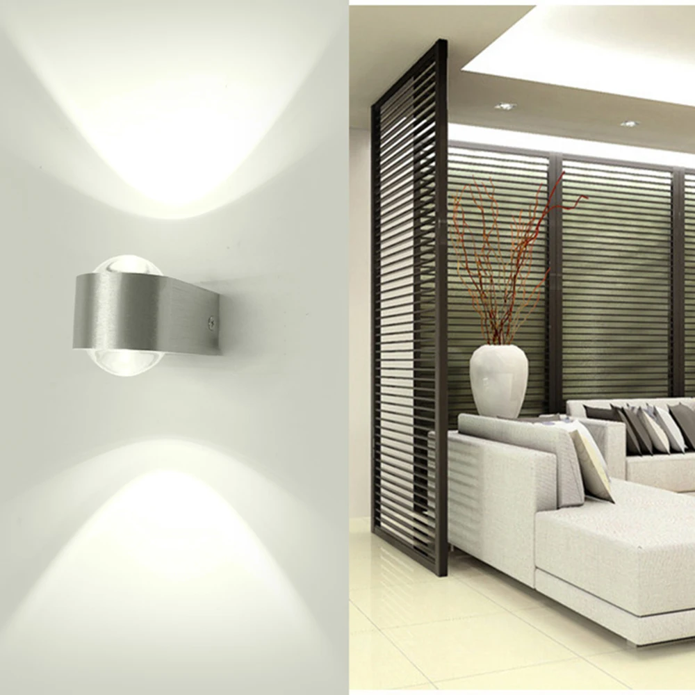 Домашнее бра настенные светильники серебристые алюминиевые лампы для гостиной