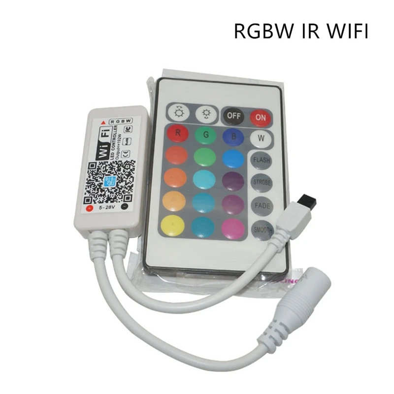 

DC12-24V MINI WIFI RGB/RGBW /RGBCW led Timer controller IR RF remote Music controller By Alexa Google Home Phone WIFI controller