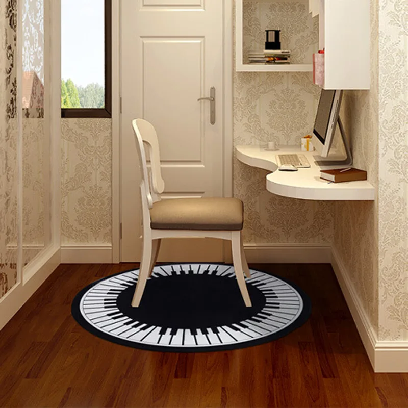 

Simple Modern Piano Pattern Round Carpet Bedroom Living Room Coffee Table Bed Blanket Thickened Computer Chair Mat Yoga Carpet